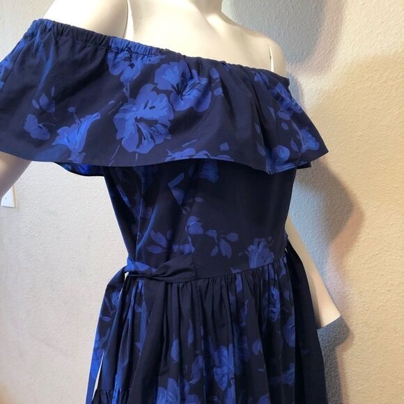 Kate Spade Hibiscus Off the Shoulder Cotton Dress - Picture 4 of 8